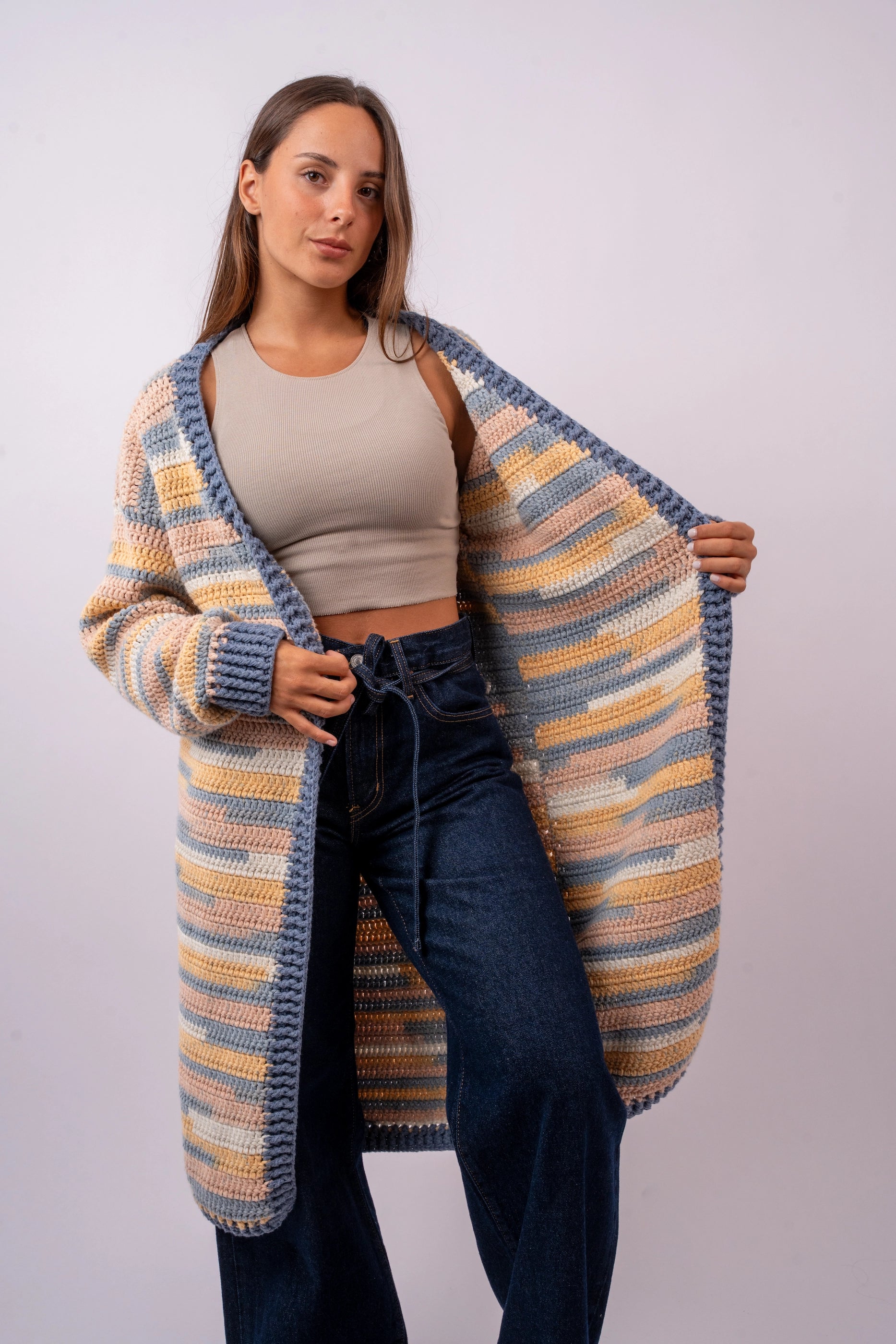 Chompa Oversize Rayas Melon