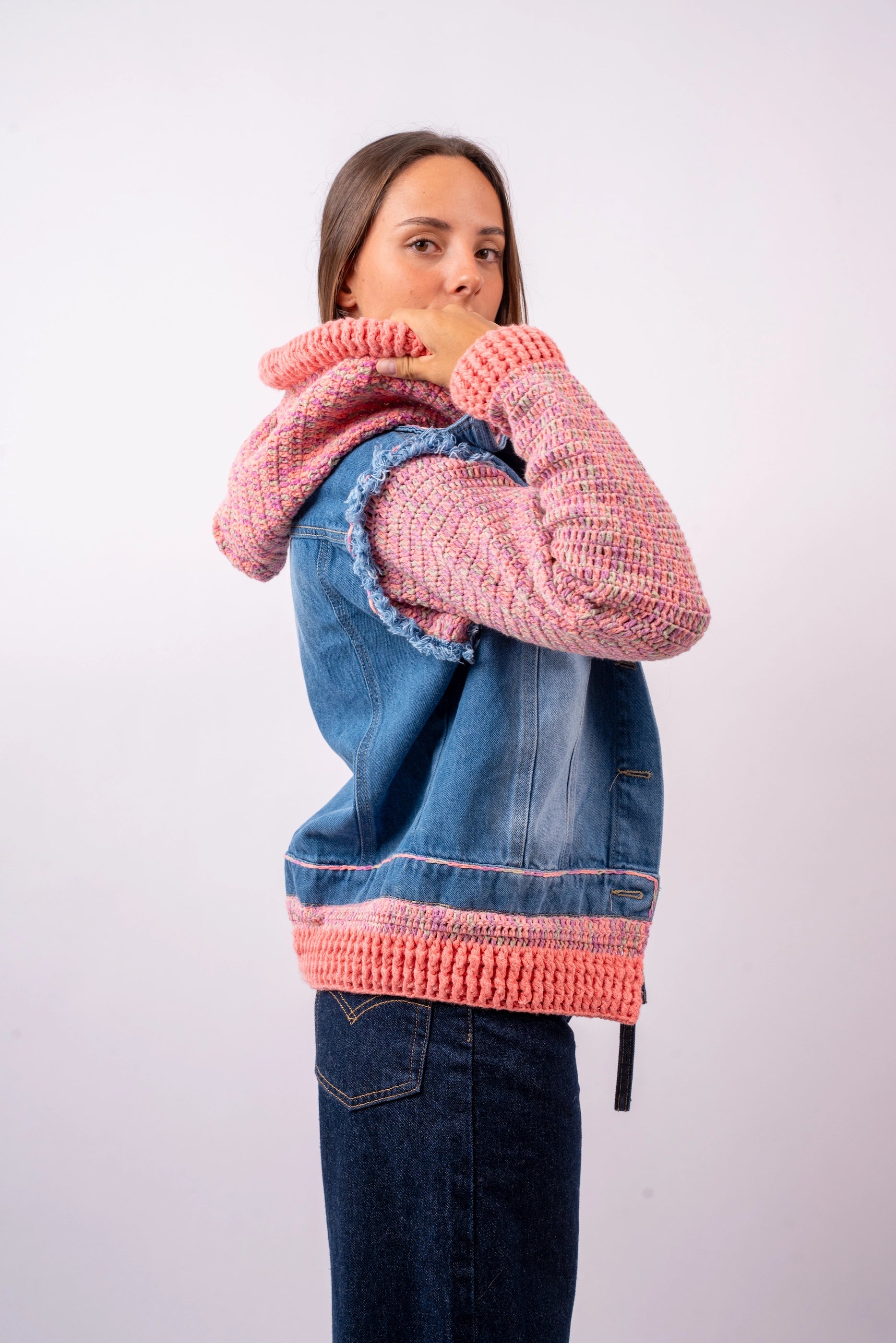 Casaca Denim Rosada