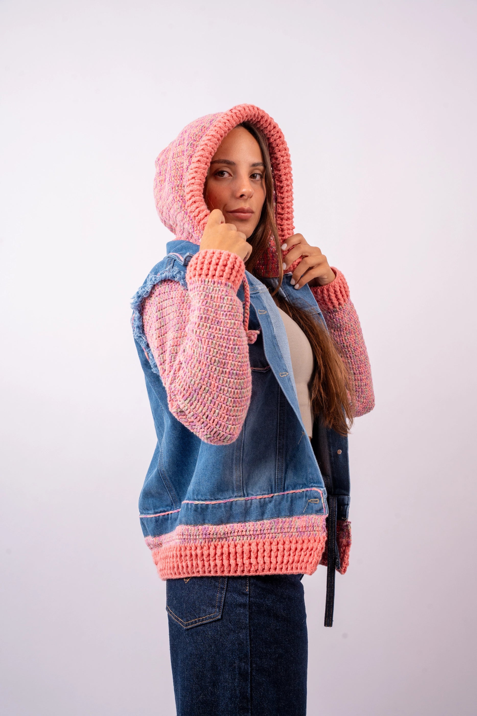 Casaca Denim Rosada