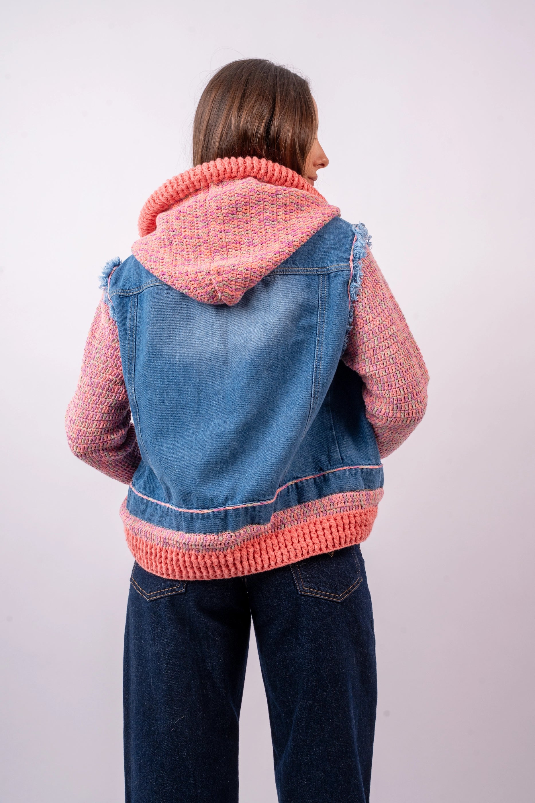 Casaca Denim Rosada