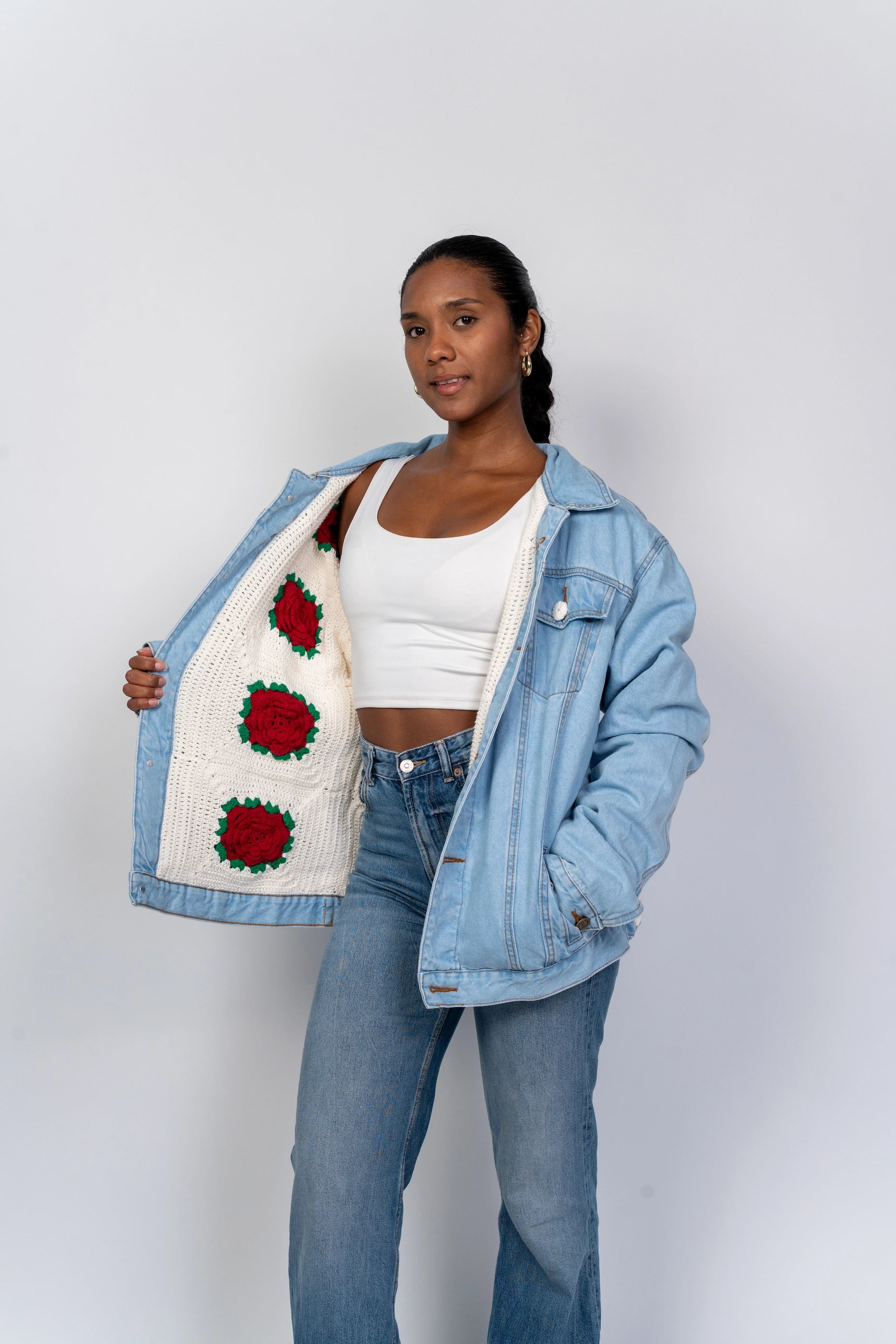 Casaca Rosas Reversible