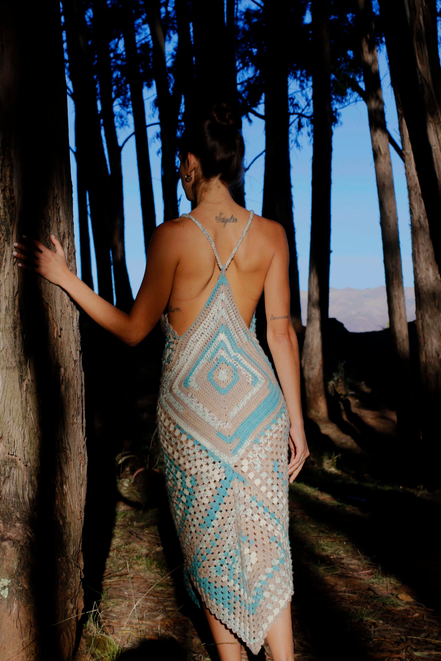 Georgina Blue Dress Santa Monica Crochet Peru Georgina Blue Dress Santa Monica Crochet Peru