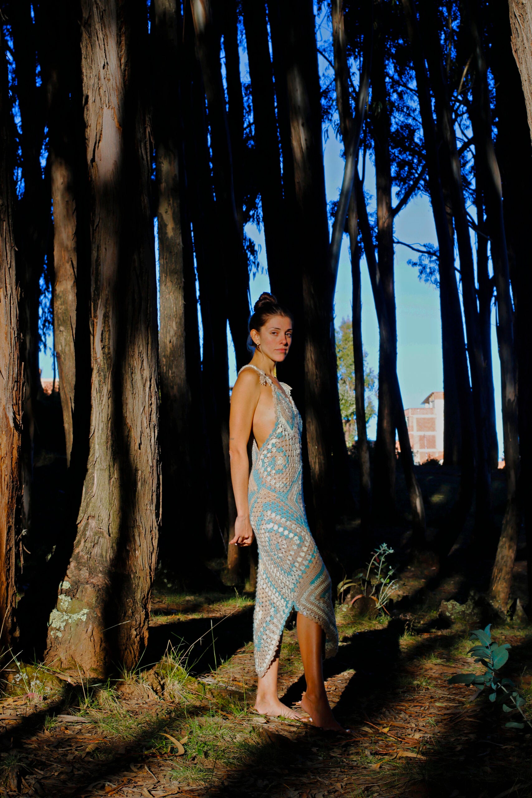 Georgina Blue Dress Santa Monica Crochet Peru Georgina Blue Dress Santa Monica Crochet Peru