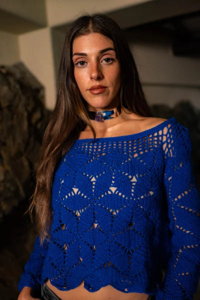 Chompa Flores Azules